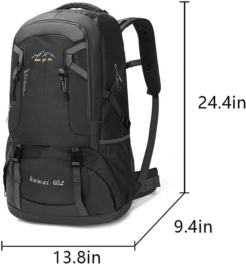 Hiking Backpack, Camping Backpack, 60L Waterproof Hiking Daypack, Outdoor Trekking Travel Backpacks for Men Women, Red