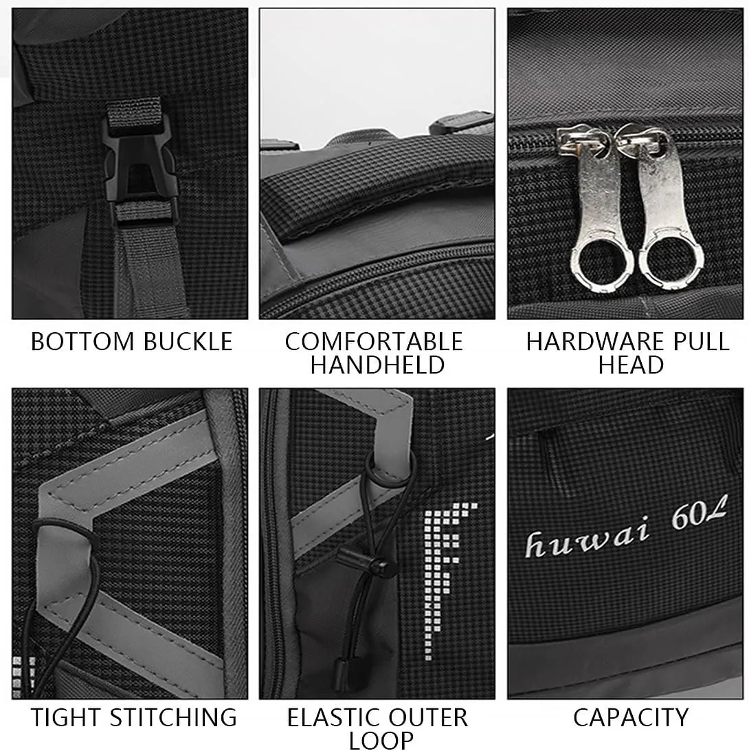 Hiking Backpack, Camping Backpack, 60L Waterproof Hiking Daypack, Outdoor Trekking Travel Backpacks for Men Women, Red
