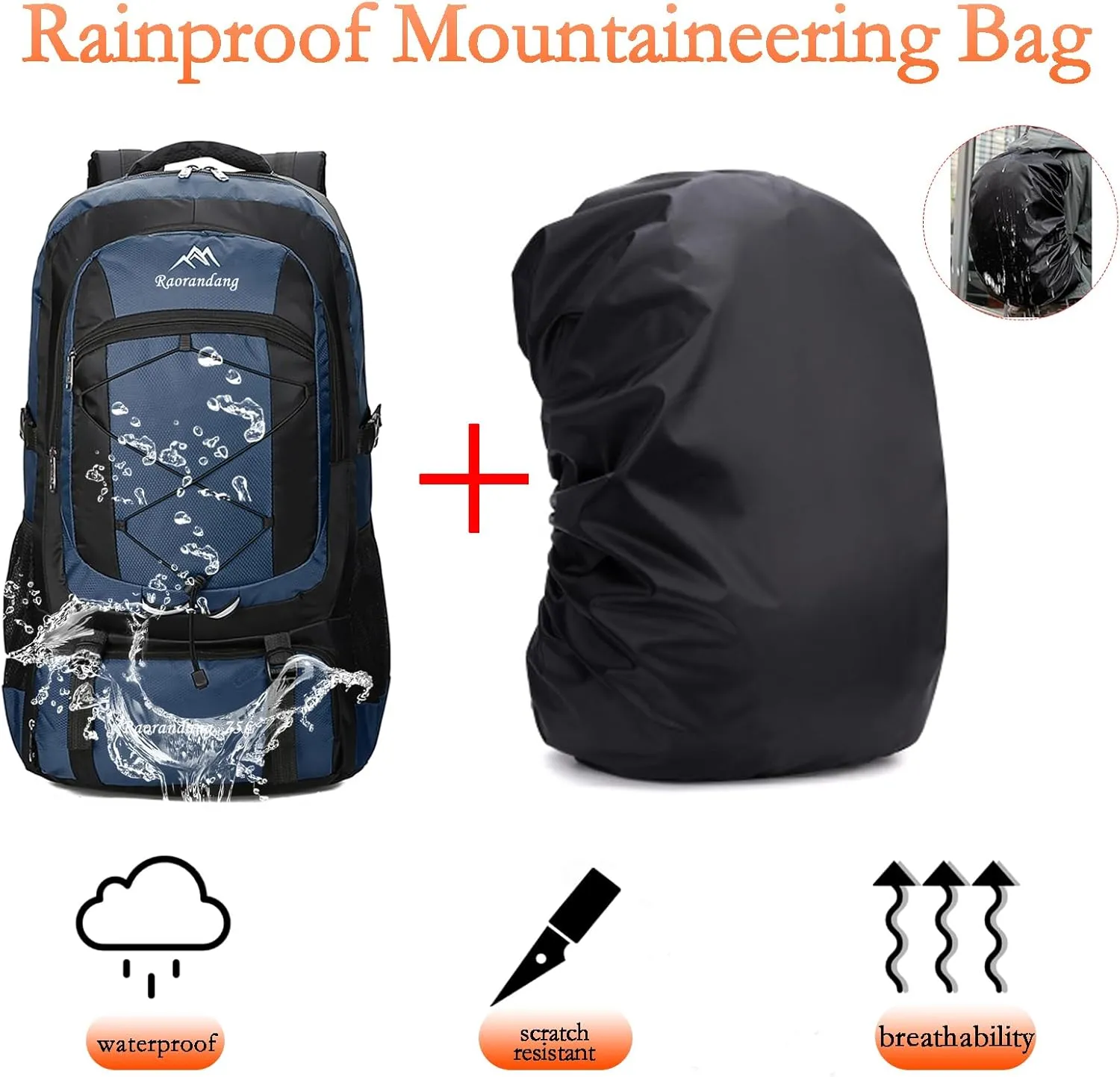 Hiking Backpack Waterproof Lightweight Durable 75L Large Capacity Travel Backpack Great for hiking, camping, trips