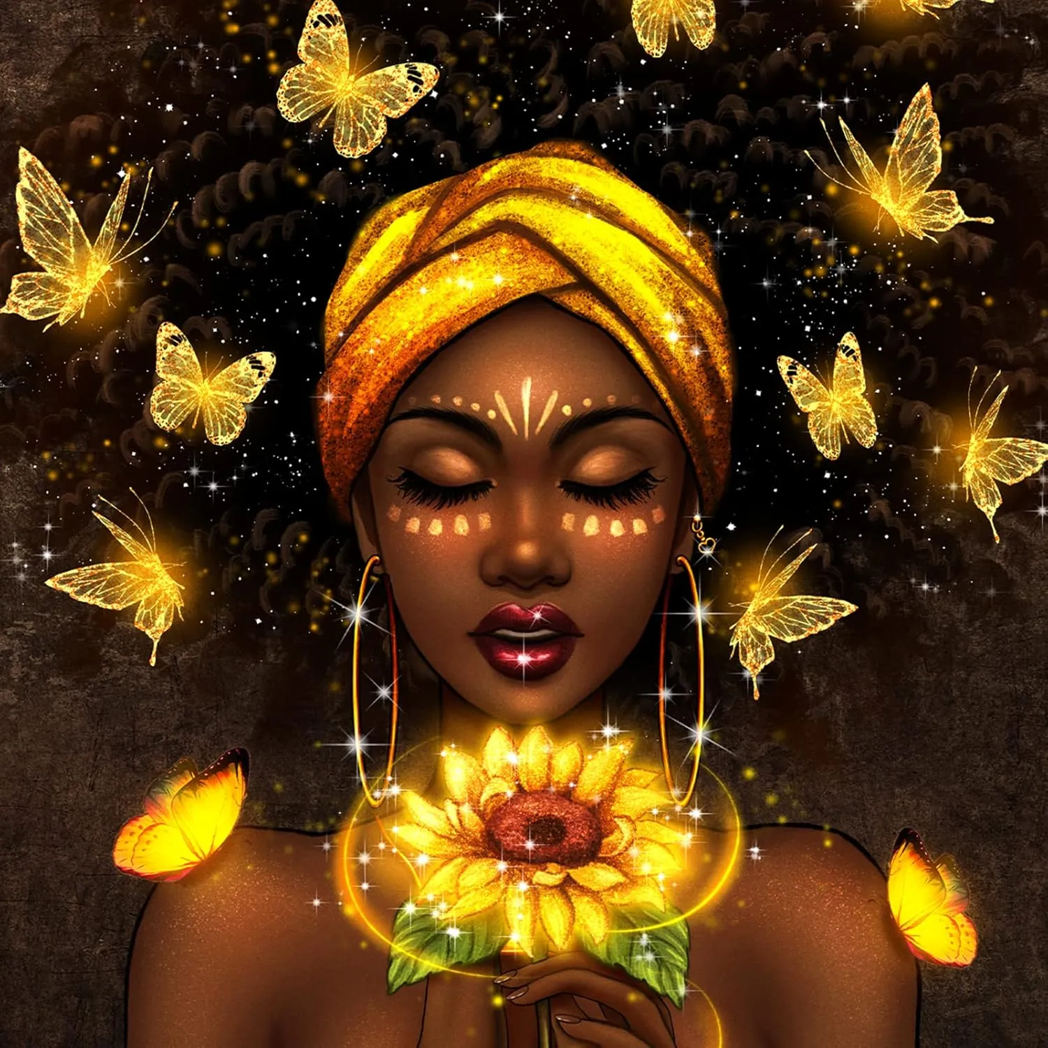 IAGM Black Women's Tote Bags - Waterproof African American Art Shoulder Bags