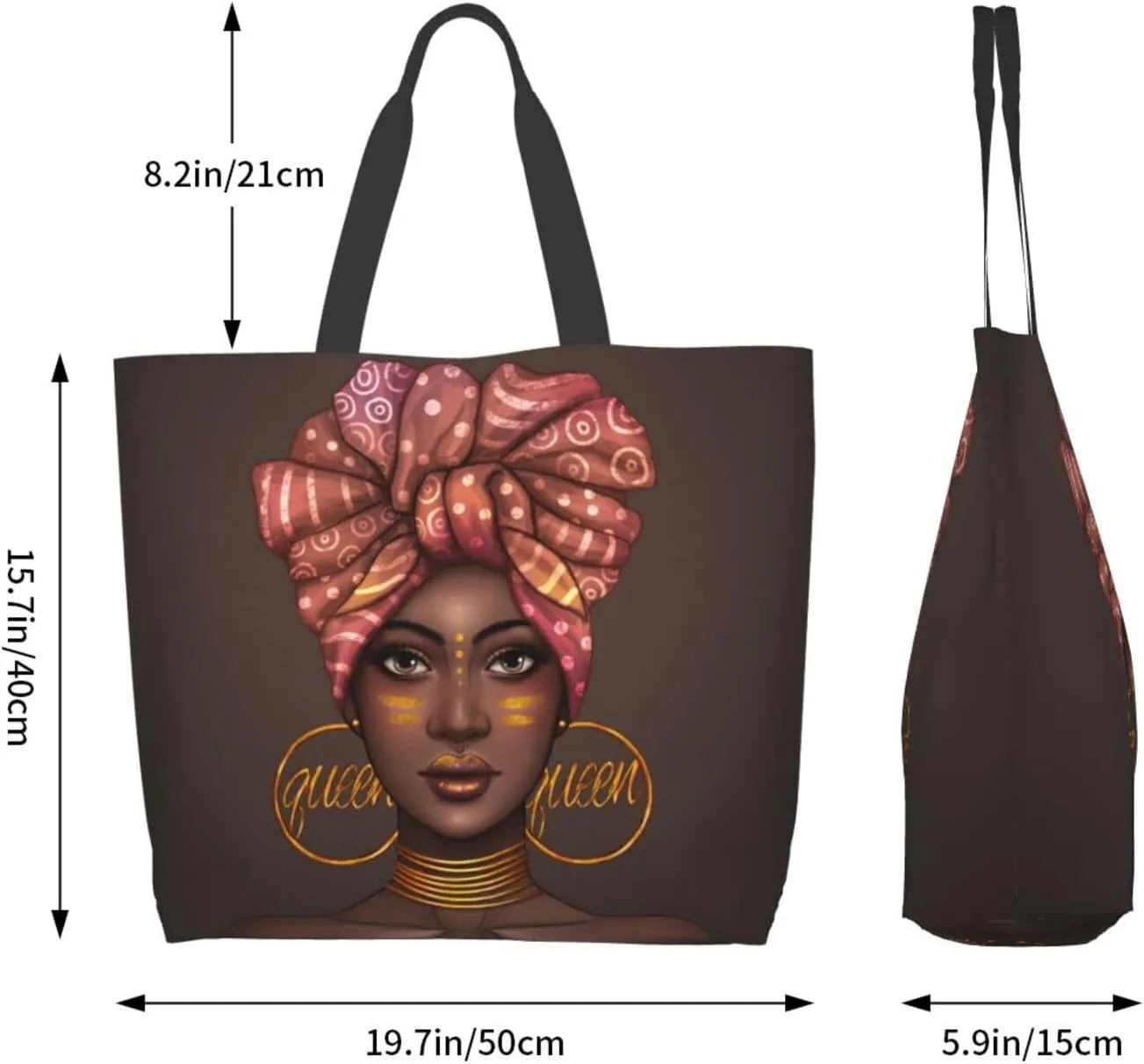 IAGM Women Tote Bags African American Woman Shoulder Bag Afro Black Girl Magic Satchel Handbags For Shopping,Work,Grocery,Gym