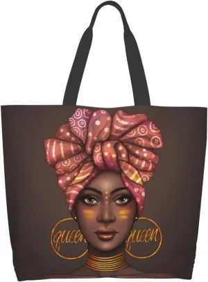 IAGM Women Tote Bags African American Woman Shoulder Bag Afro Black Girl Magic Satchel Handbags For Shopping,Work,Grocery,Gym