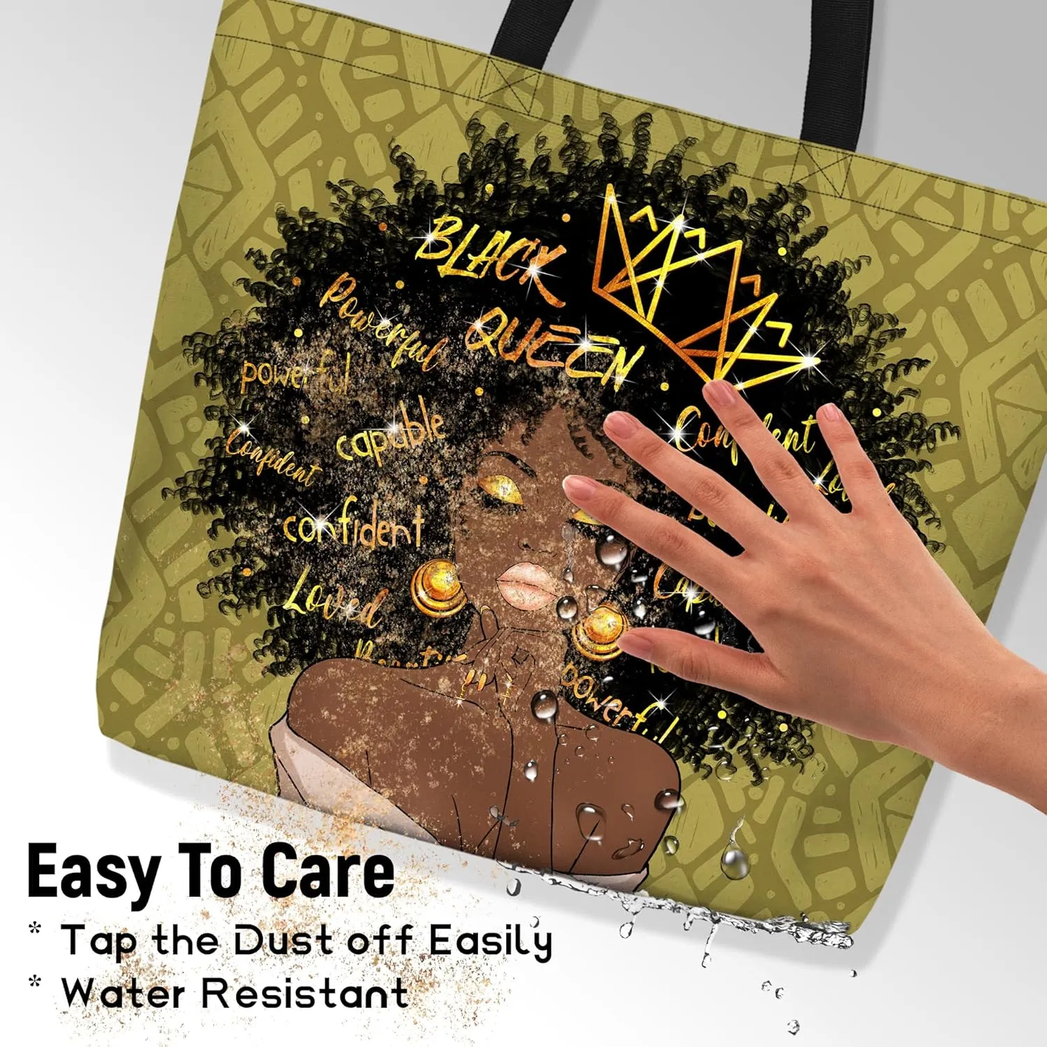 IAGM Women Tote Bags African American Woman Shoulder Bag Afro Black Girl Magic Satchel Handbags For Shopping,Work,Grocery,Gym