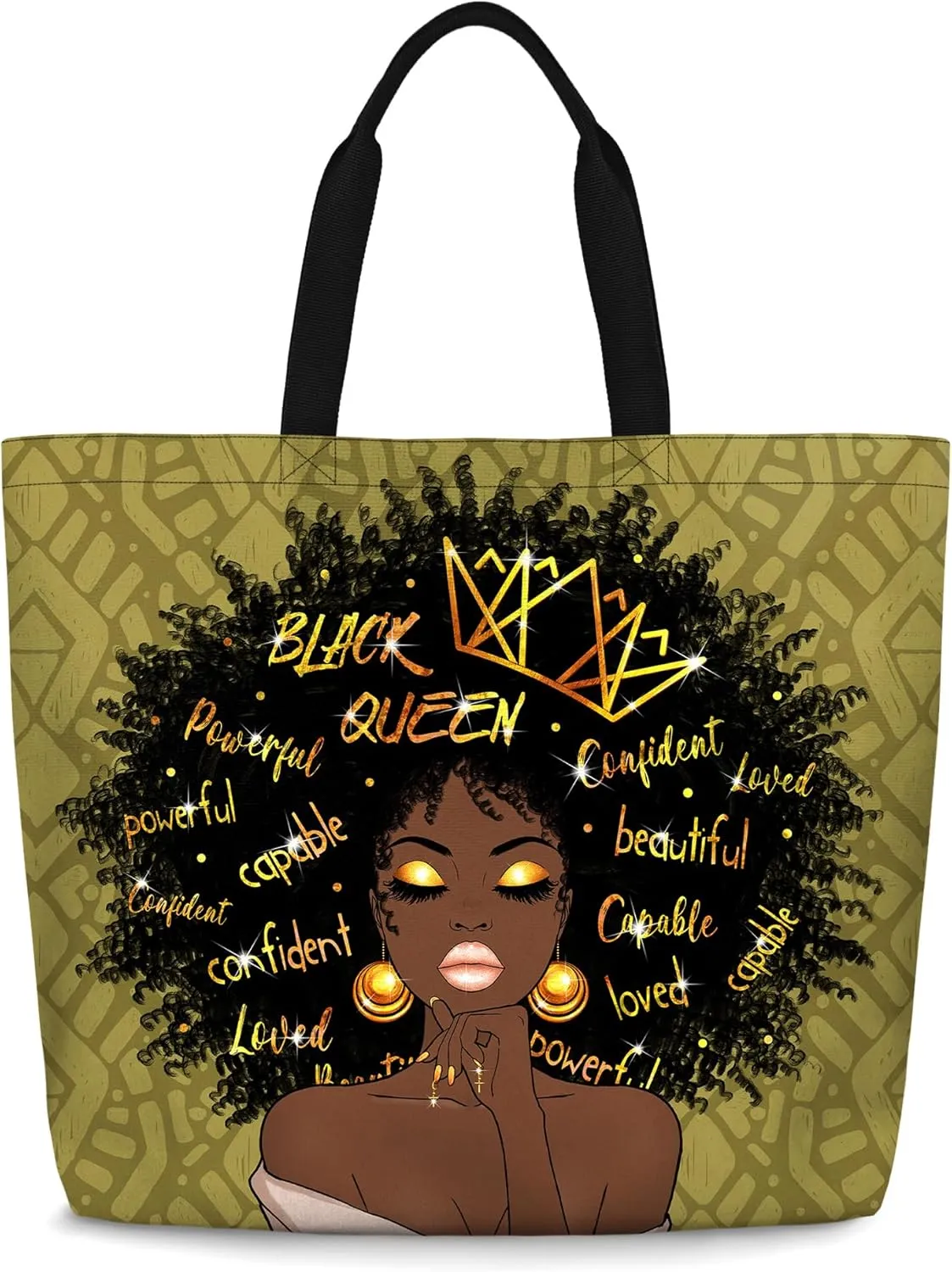 IAGM Women Tote Bags African American Woman Shoulder Bag Afro Black Girl Magic Satchel Handbags For Shopping,Work,Grocery,Gym