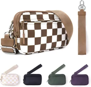 IBEE Dual Wristlet Wallets for Women RFID Blocking Crossbody Wallets Purse with ID Window Large Wristlet Purse Nylon