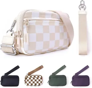 IBEE Dual Wristlet Wallets for Women RFID Blocking Crossbody Wallets Purse with ID Window Large Wristlet Purse Nylon