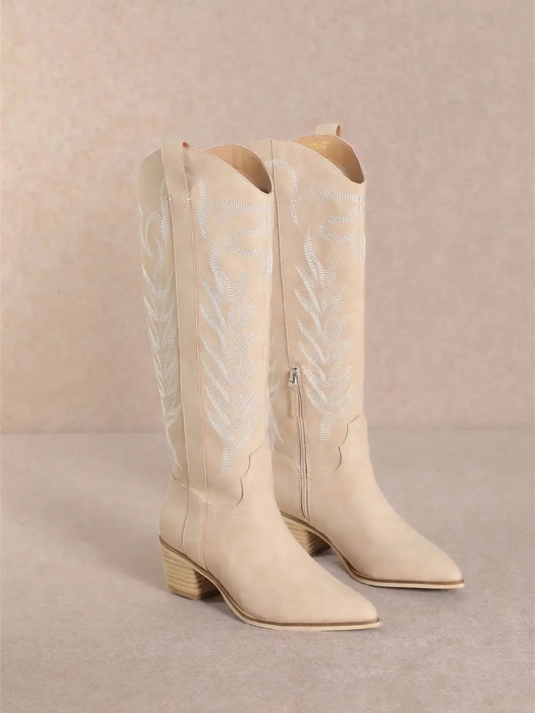 Inlay Embroidery Tall Western Boots
