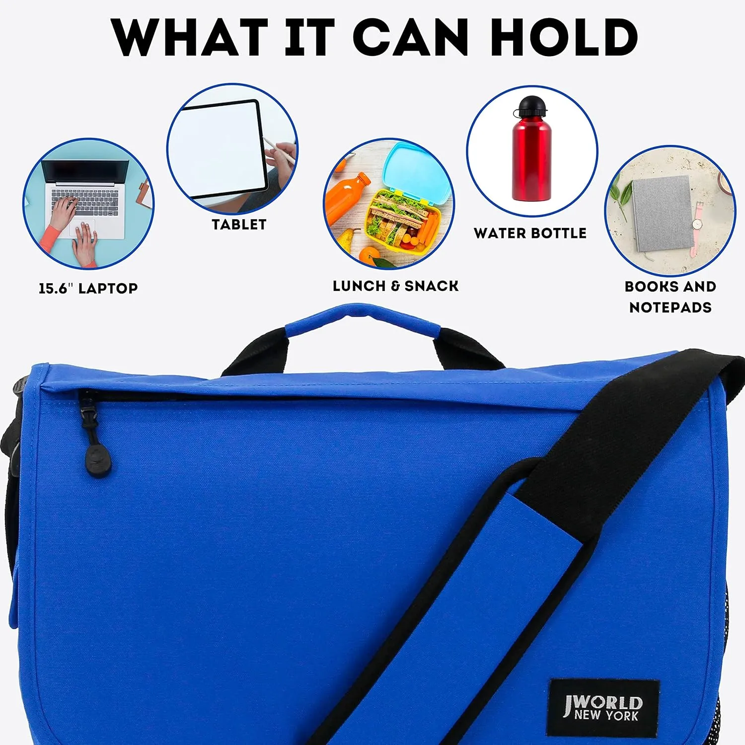 J World New York Thomas Laptop Messenger Bag for Women & Men. Kids Computer Bookbag