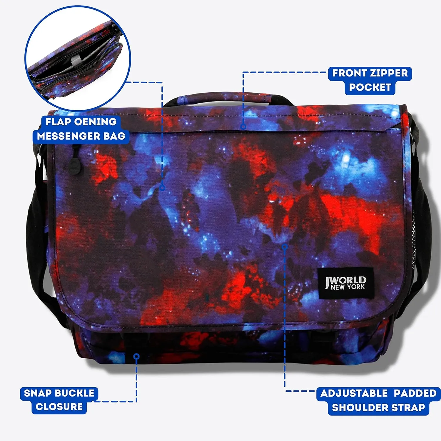 J World New York Thomas Laptop Messenger Bag for Women & Men. Kids Computer Bookbag