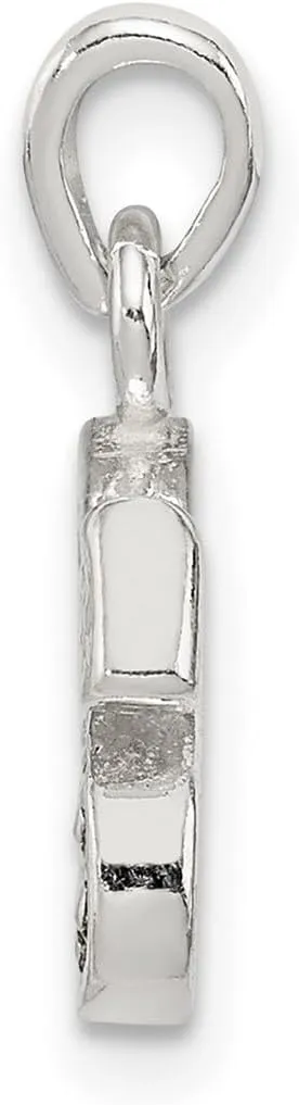 JewelryWeb 925 Sterling Silver Polished and satin CZ Simulated Diamond Letter Name Personalized Monogram Initial Pendant Necklace 17x13mm Wide-Pendant for Women