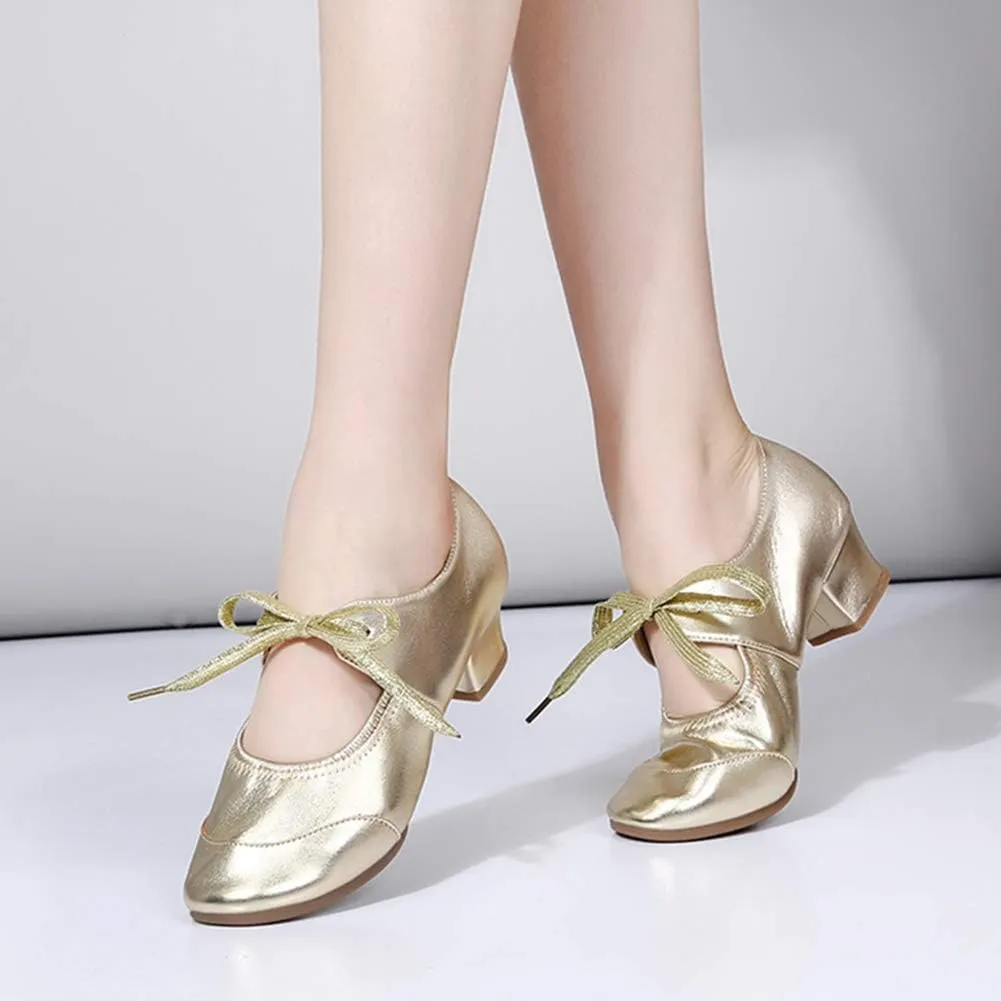 JUODVMP Women's Latin Dance Shoes Professional Practice Ballroom Square Dance Shoes for Women,Model YMJ215