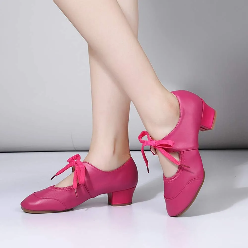 JUODVMP Women's Latin Dance Shoes Professional Practice Ballroom Square Dance Shoes for Women,Model YMJ215