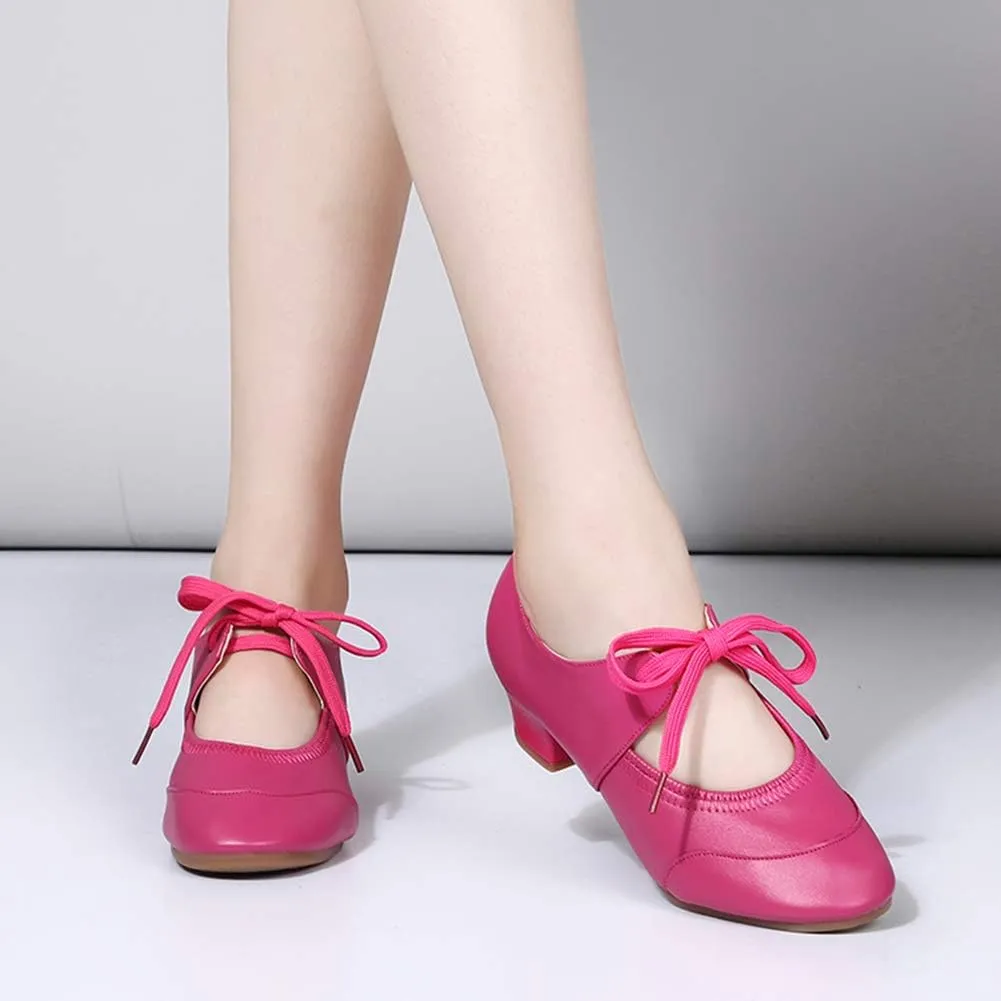 JUODVMP Women's Latin Dance Shoes Professional Practice Ballroom Square Dance Shoes for Women,Model YMJ215