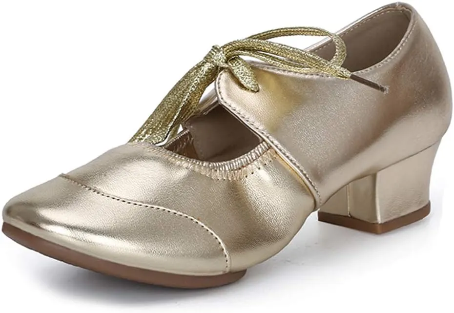 JUODVMP Women's Latin Dance Shoes Professional Practice Ballroom Square Dance Shoes for Women,Model YMJ215