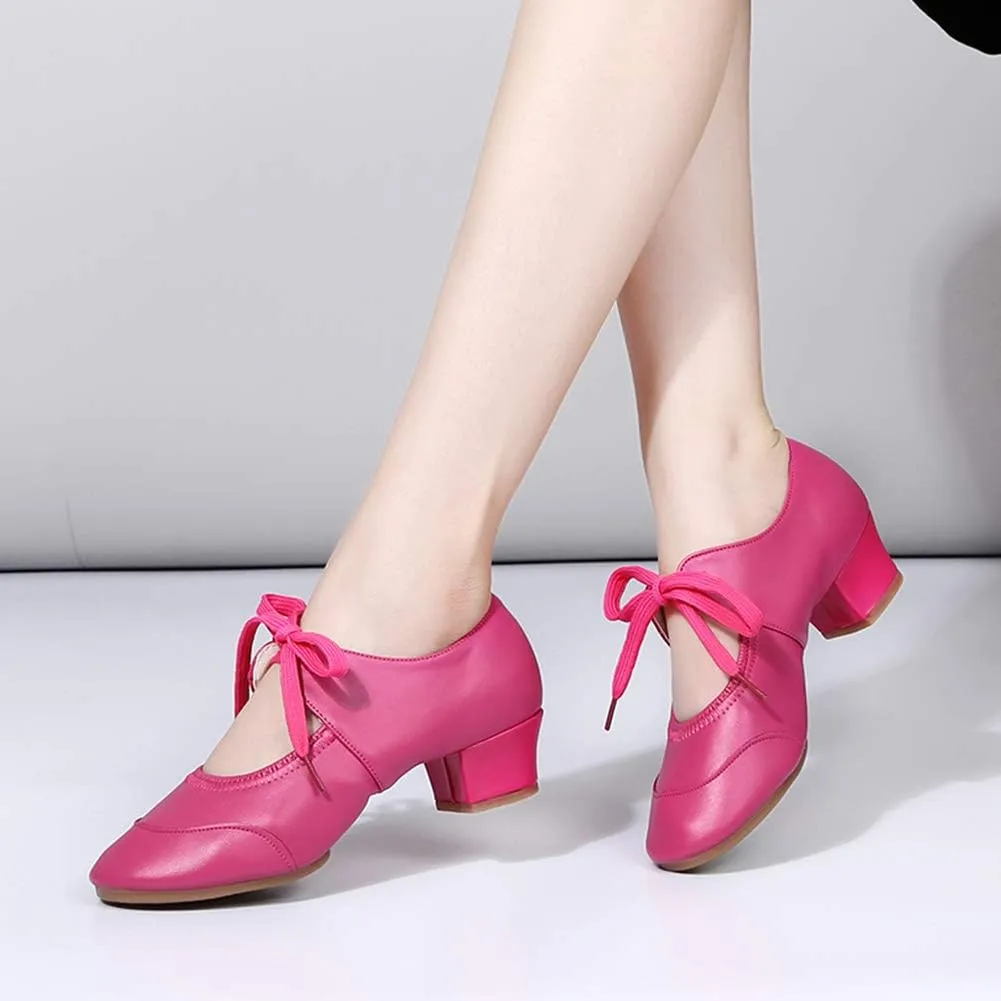 JUODVMP Women's Latin Dance Shoes Professional Practice Ballroom Square Dance Shoes for Women,Model YMJ215