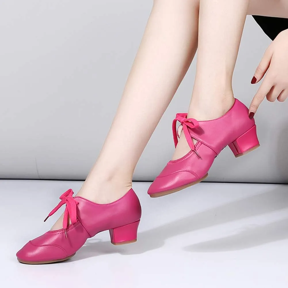 JUODVMP Women's Latin Dance Shoes Professional Practice Ballroom Square Dance Shoes for Women,Model YMJ215