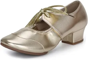 JUODVMP Women's Latin Dance Shoes Professional Practice Ballroom Square Dance Shoes for Women,Model YMJ215