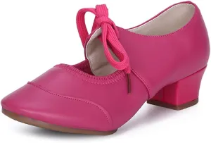 JUODVMP Women's Latin Dance Shoes Professional Practice Ballroom Square Dance Shoes for Women,Model YMJ215