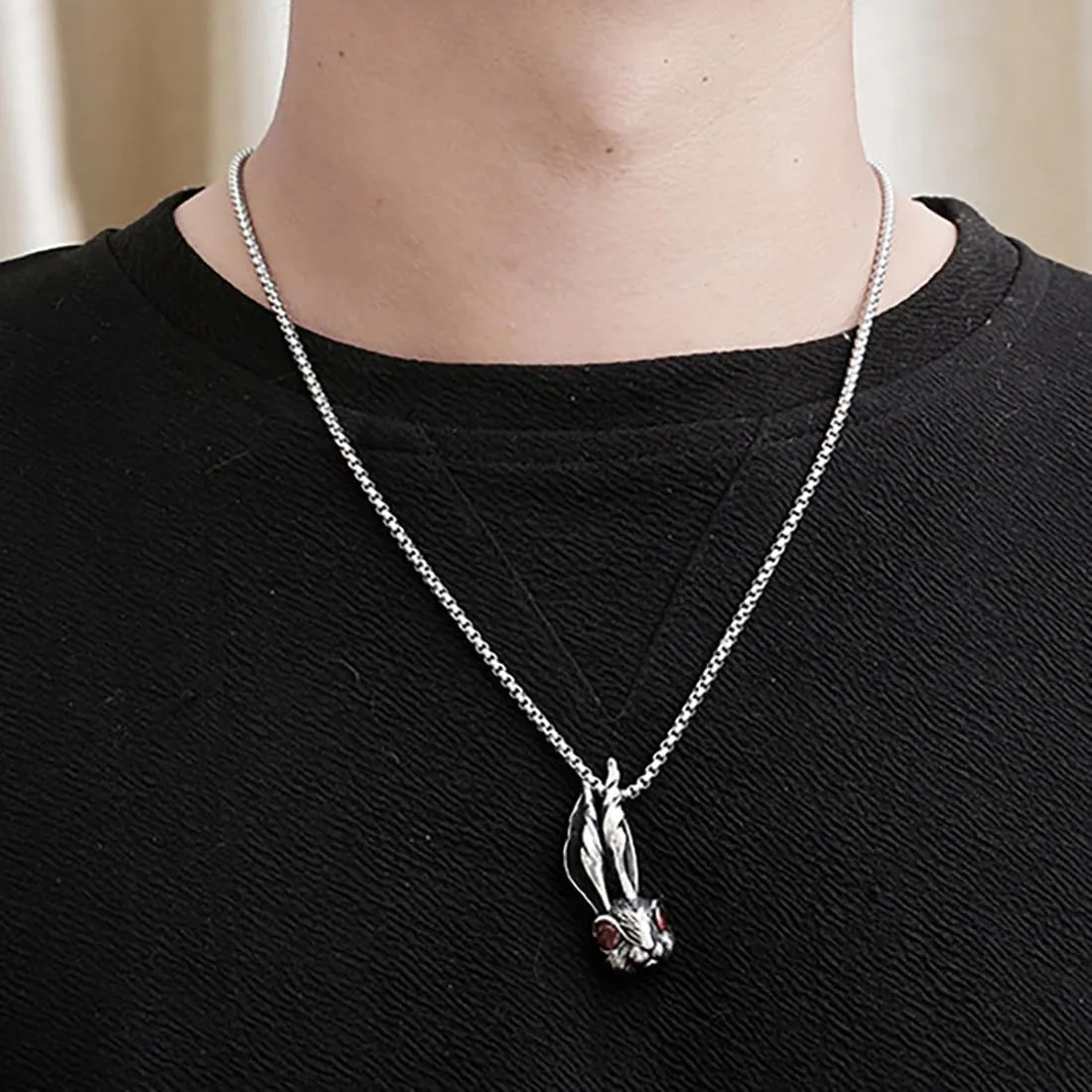 JWM Silver Plated Brass Pendants Necklaces for Men Women with 23.6" Stainless Steel Chain, Exquisite Packaging