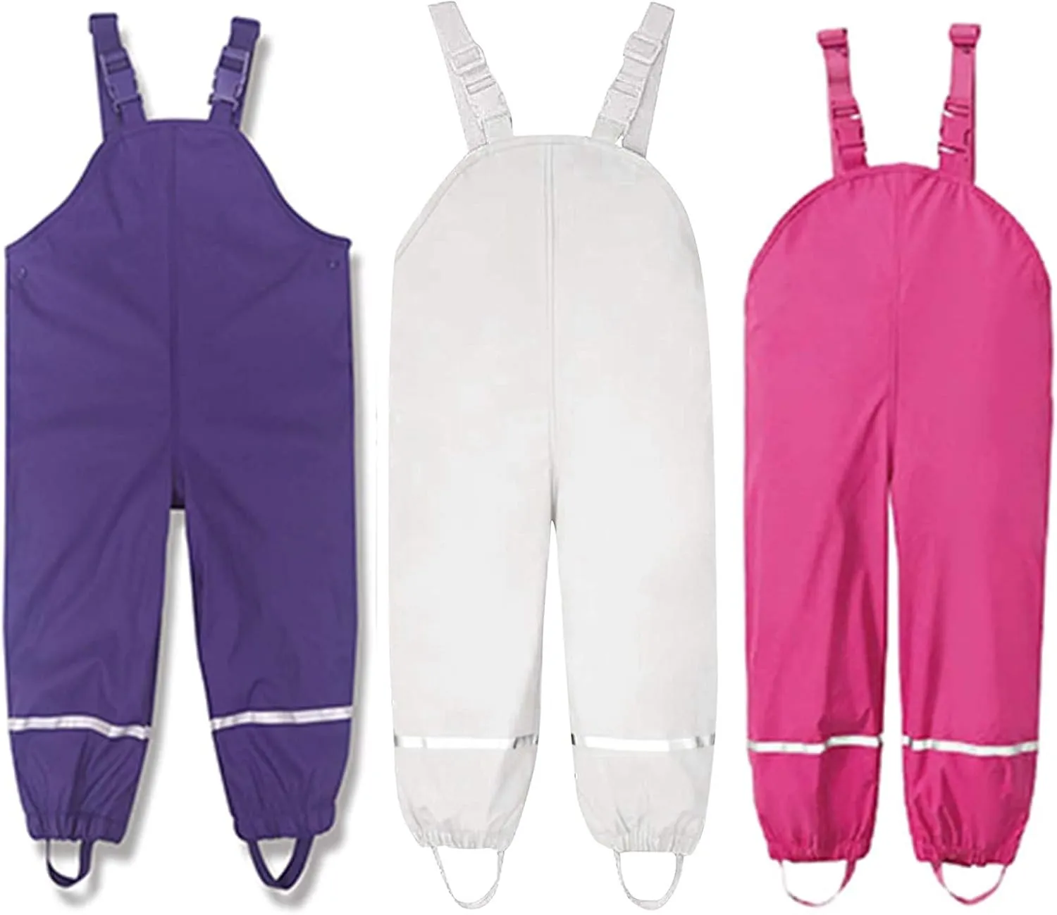 Kids Rain Pants Toddler Waterproof Trouser Girls Suspender Rain Jumpsuit Unisex Reflective Waterproof Cartoon