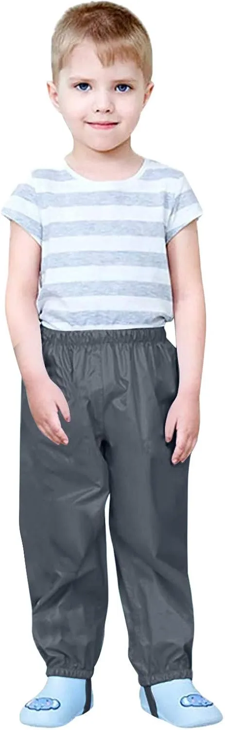 Kids Reflective Rain ib Pant Boys Girls Waterproof Trousers Mud Dirty Proof Lightweight Wear Rain Poncho Reusable