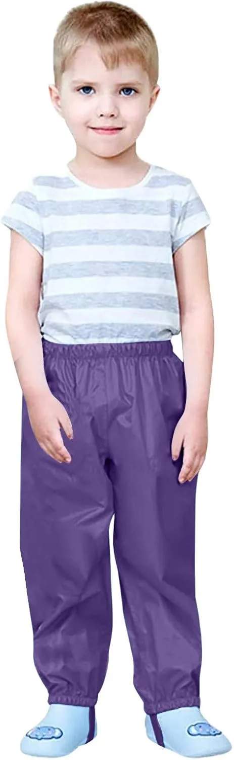 Kids Reflective Rain ib Pant Boys Girls Waterproof Trousers Mud Dirty Proof Lightweight Wear Rain Poncho Reusable