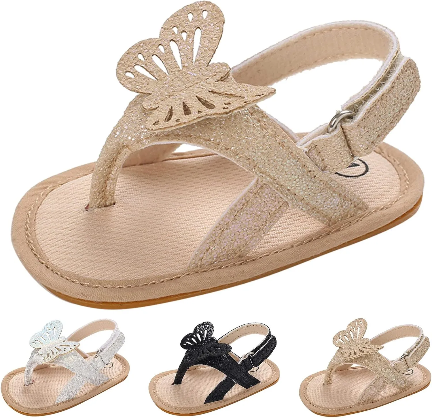 Kids Sandals Baby Butterfly Solid Color Shoes Children Cartoon Dress Shoes for Party Kids Trendy Cozy Slippers