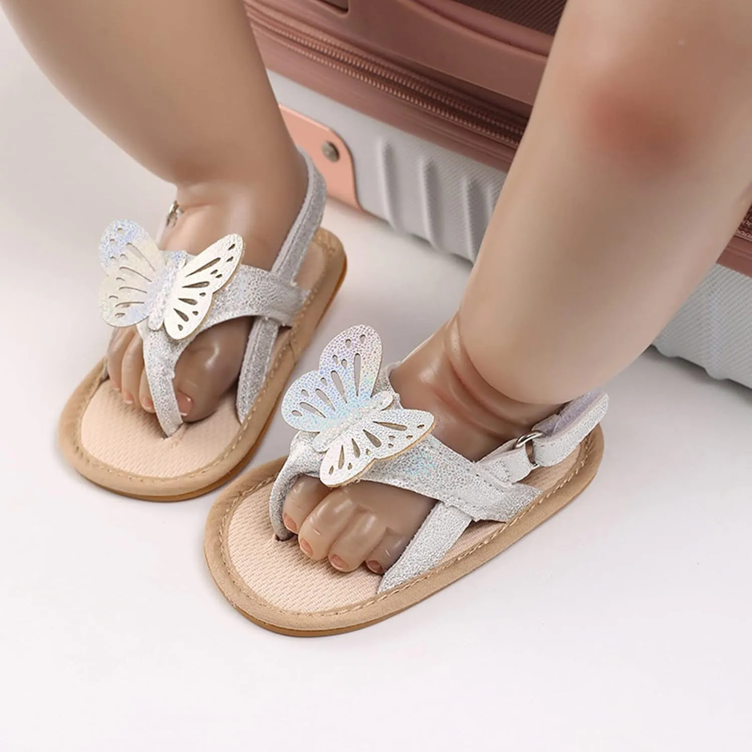 Kids Sandals Baby Butterfly Solid Color Shoes Children Cartoon Dress Shoes for Party Kids Trendy Cozy Slippers