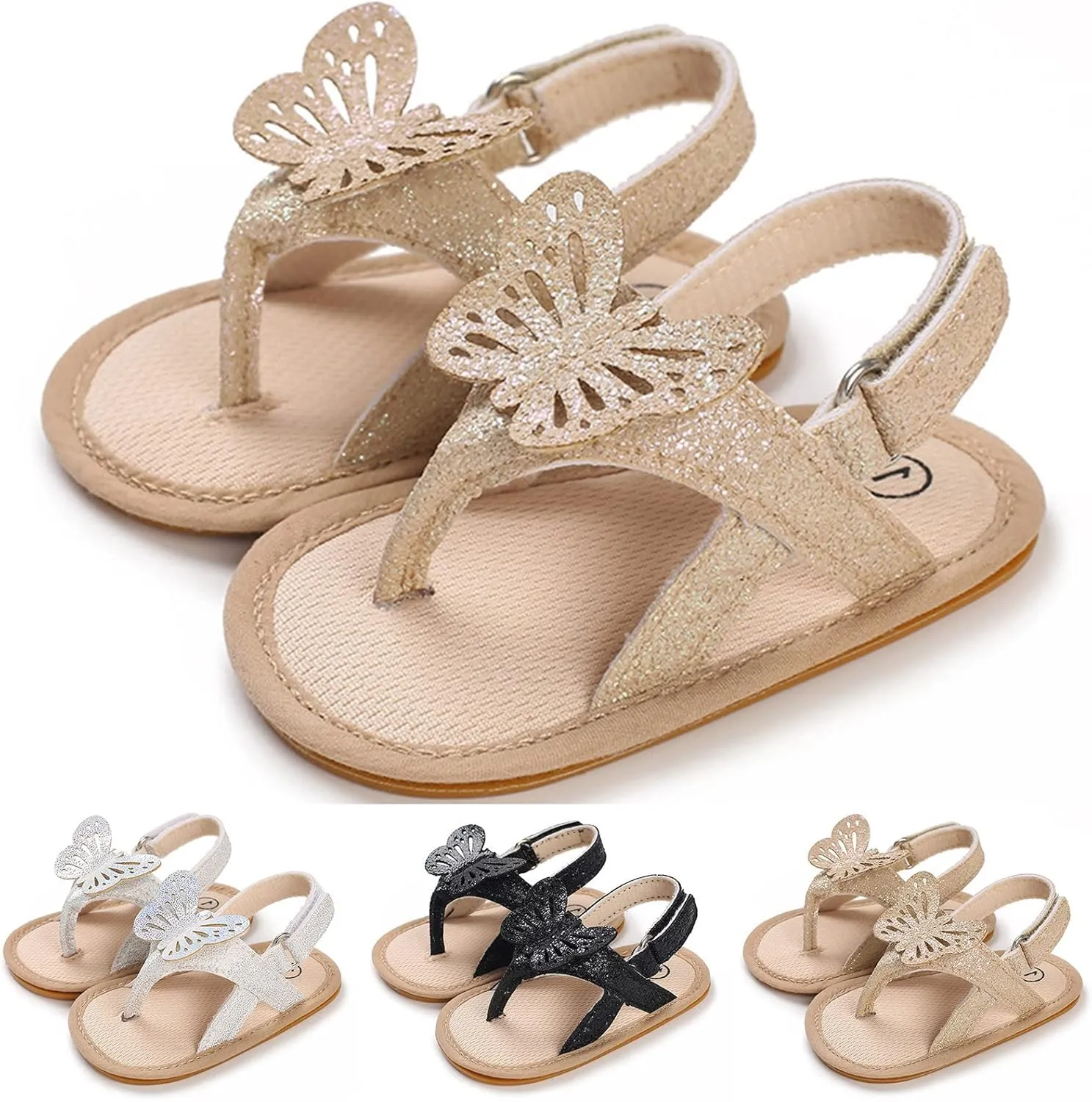 Kids Sandals Baby Butterfly Solid Color Shoes Children Cartoon Dress Shoes for Party Kids Trendy Cozy Slippers