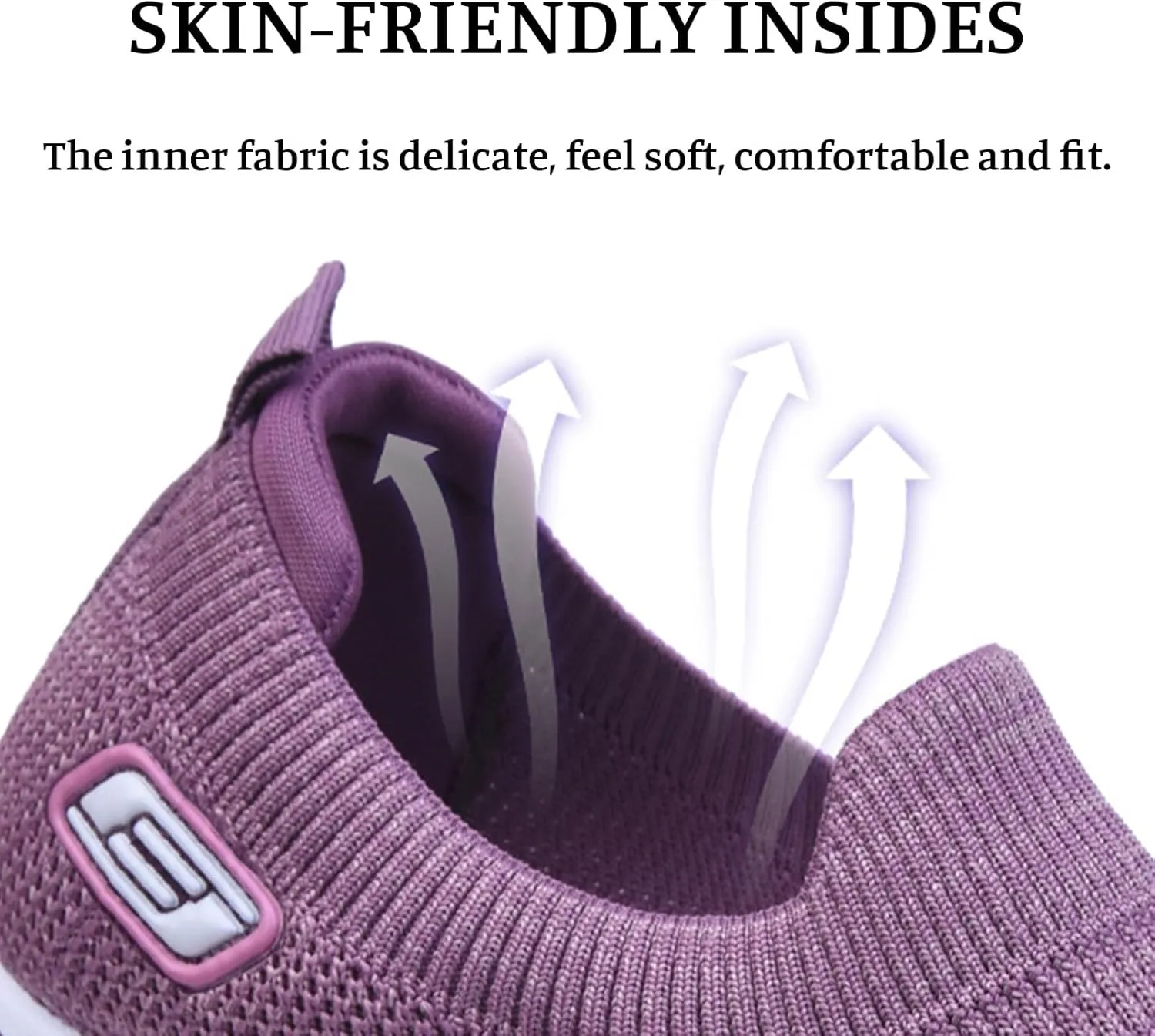Knitted Sneakers for Women Comfortable Breathable Slip on Platform Orthopedic Sneakers Wide Width Soft Sole with Arch Support Lightweight Walking Workout Sport Work Tennis Shoes Casual Daily Wear