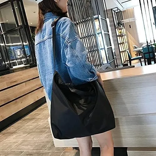 Large Capacity Canvas Tote Bag Crossbody Bags Hobo Bag Aesthetic Purse Male Female Women's Nylon Shoulder Bags