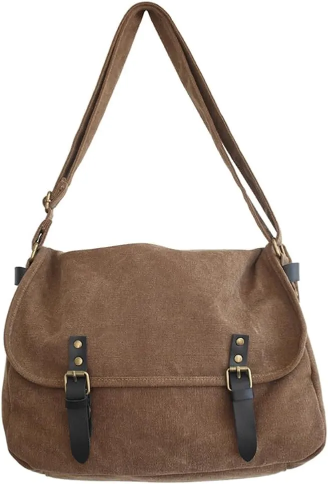 Large Capacity Messenger Bag Canvas Shoulder Bag Vintage Cross Body Shoulder Satchel