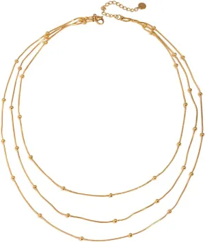Layered Gold Necklaces for Women, Stackable Stack Chain Necklace Layering Pendant Necklaces Trendy Gold Jewelry Set Gifts