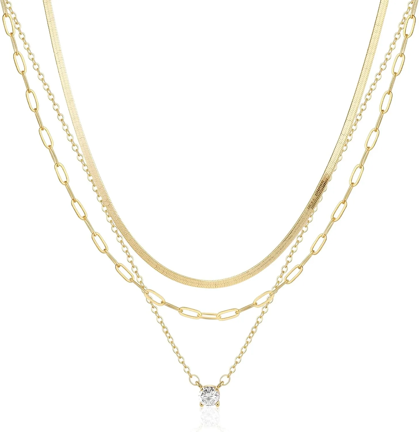 Layered Necklaces for Women Stack Dainty Cross Necklace Circle Paperclip Pearl Pendant Chain Necklaces Simple Jewelry Gift