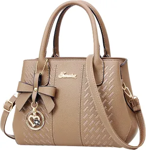 Leather Handbags for Women Faux Leather Top Handle Totes Elegant Crossbody Shoulder Bag Trendy Classic Satchel Bags