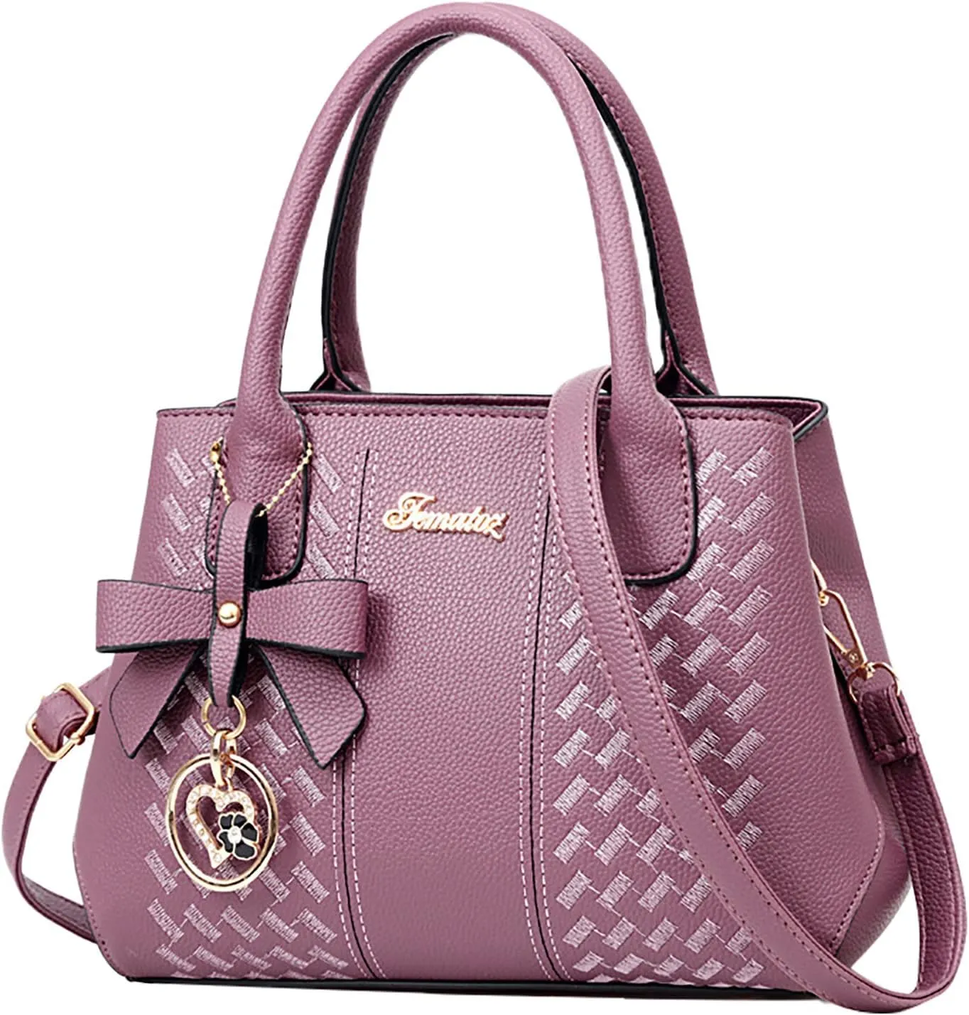 Leather Handbags for Women Faux Leather Top Handle Totes Elegant Crossbody Shoulder Bag Trendy Classic Satchel Bags