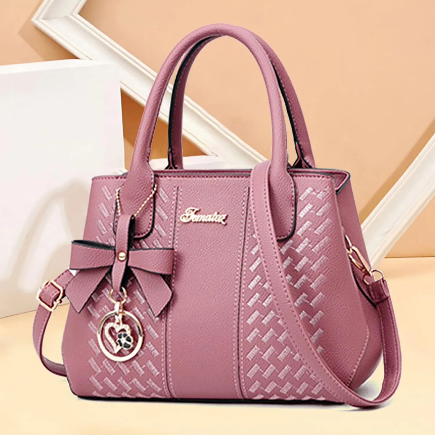 Leather Handbags for Women Faux Leather Top Handle Totes Elegant Crossbody Shoulder Bag Trendy Classic Satchel Bags
