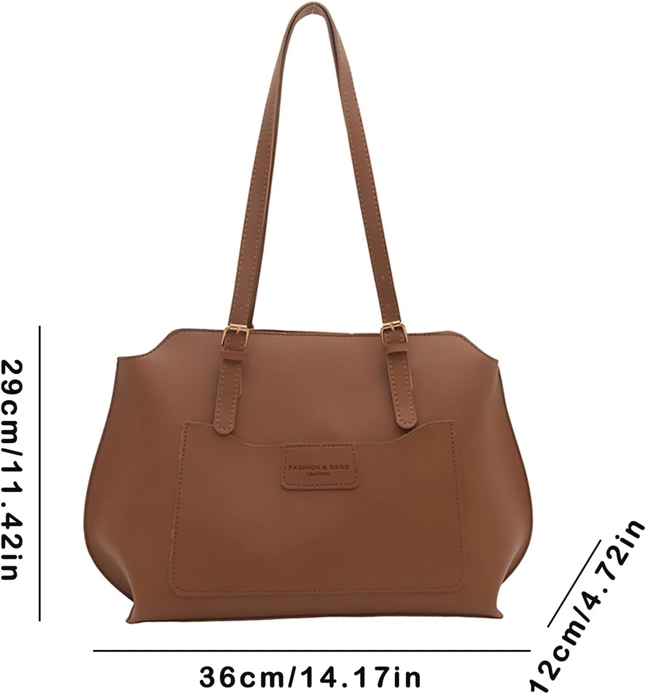 Leather Shoulder Bag for Women, Large Capacity Work Commute Handbags College Tote Bags Satchel Casual Purses for Women