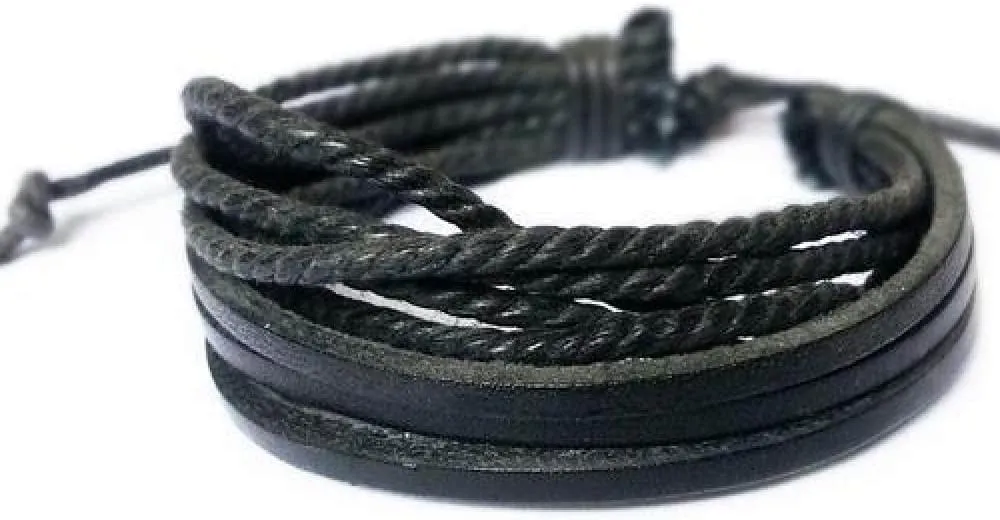 Leisure Fashion Men Hand-woven Leather Bracelet Multilayer couple bracelet