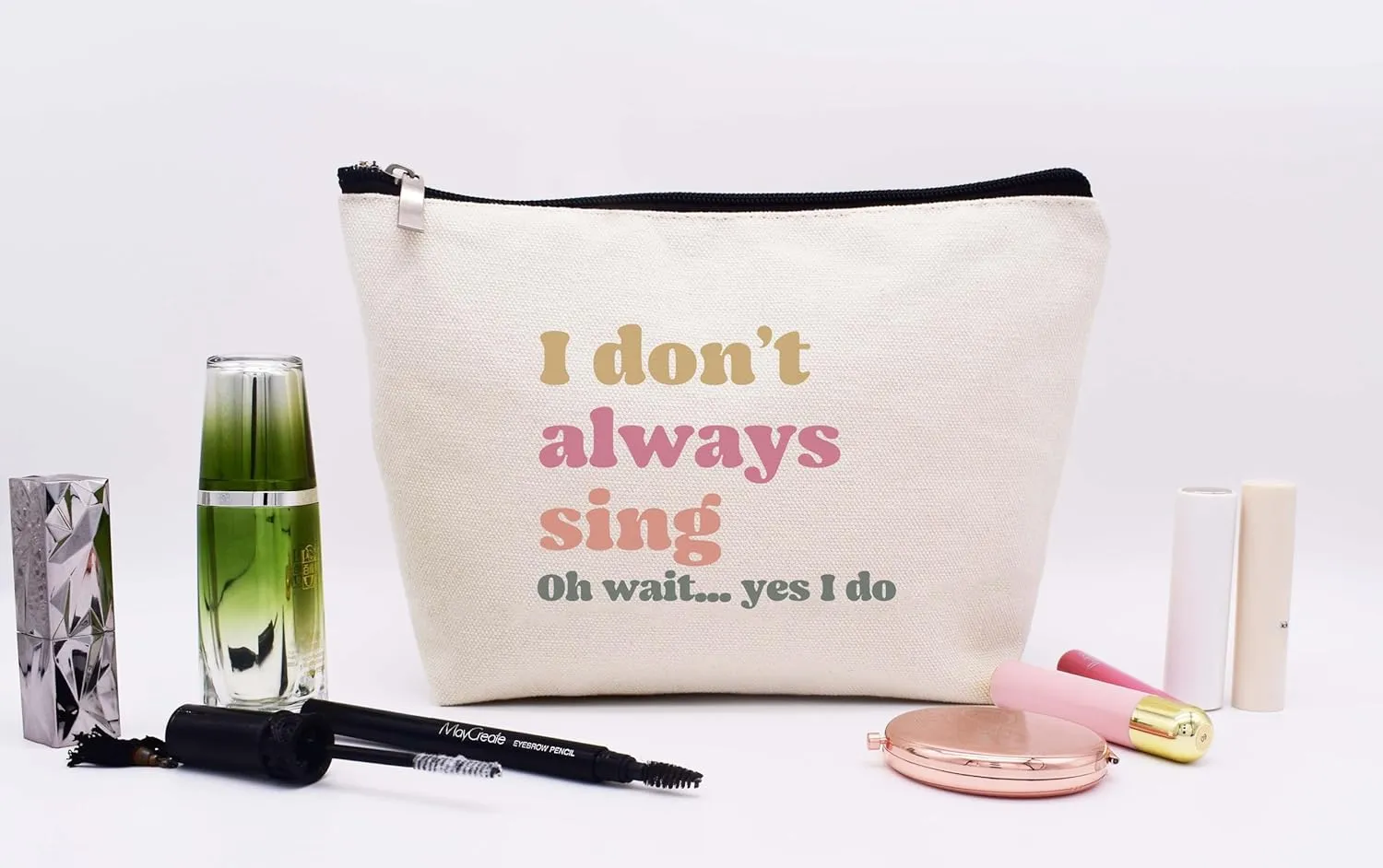 LIBIHUA Theatre and Singer Decor Present,Music Lover,Karaoke Lovers Gifts,Music Teacher Singing Present,Musical Party,Night Song Singer Present-Makeup Bag Cosmetic Bag Travel Pouch