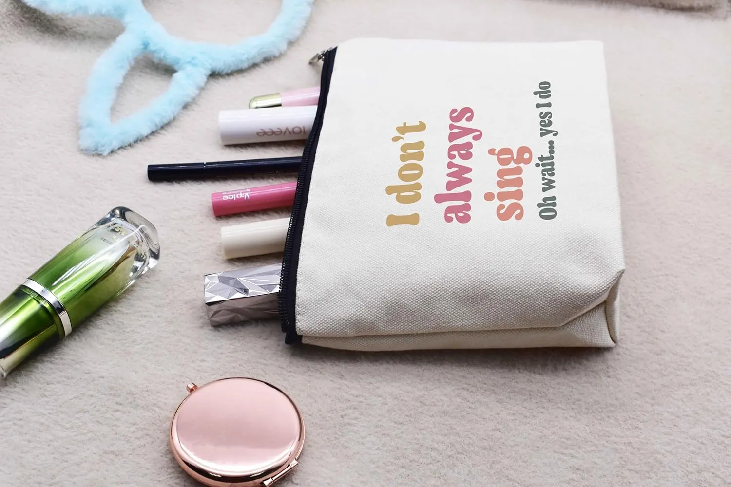 LIBIHUA Theatre and Singer Decor Present,Music Lover,Karaoke Lovers Gifts,Music Teacher Singing Present,Musical Party,Night Song Singer Present-Makeup Bag Cosmetic Bag Travel Pouch