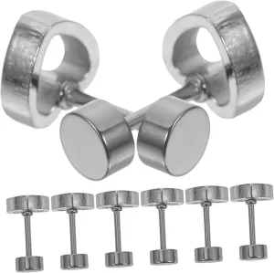 LIFKOME Metal Ear Studs Minimalist Geometric Earrings Heart Ear Jewelry for Women Silver Heart Studs
