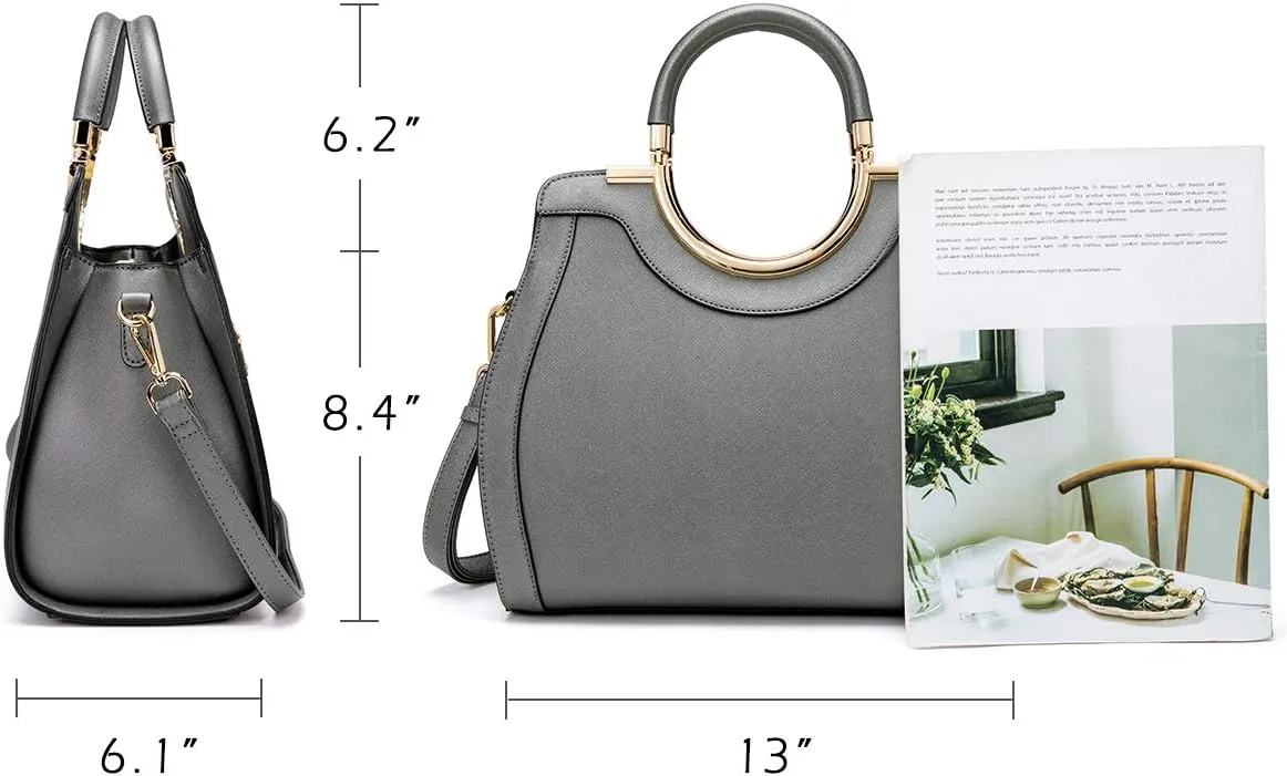 LJOSEIND Womens Handbags Designer Purses Satchel Totes Structured Shoulder Bags