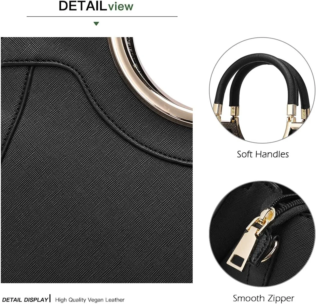LJOSEIND Womens Handbags Designer Purses Satchel Totes Structured Shoulder Bags