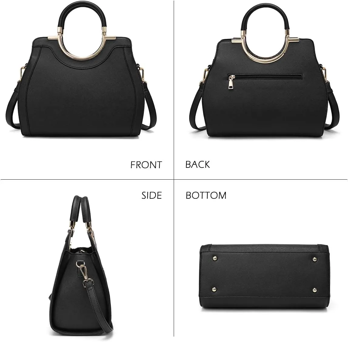LJOSEIND Womens Handbags Designer Purses Satchel Totes Structured Shoulder Bags