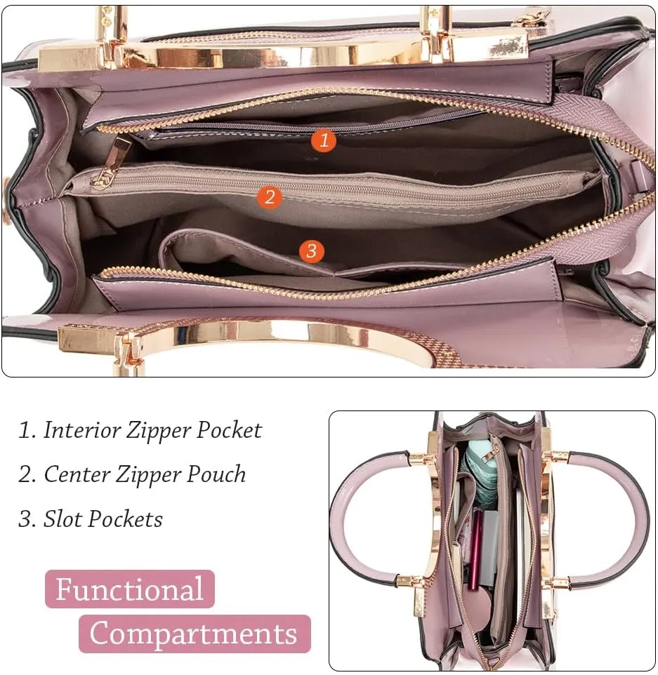 LJOSEIND Womens Handbags Designer Purses Satchel Totes Structured Shoulder Bags