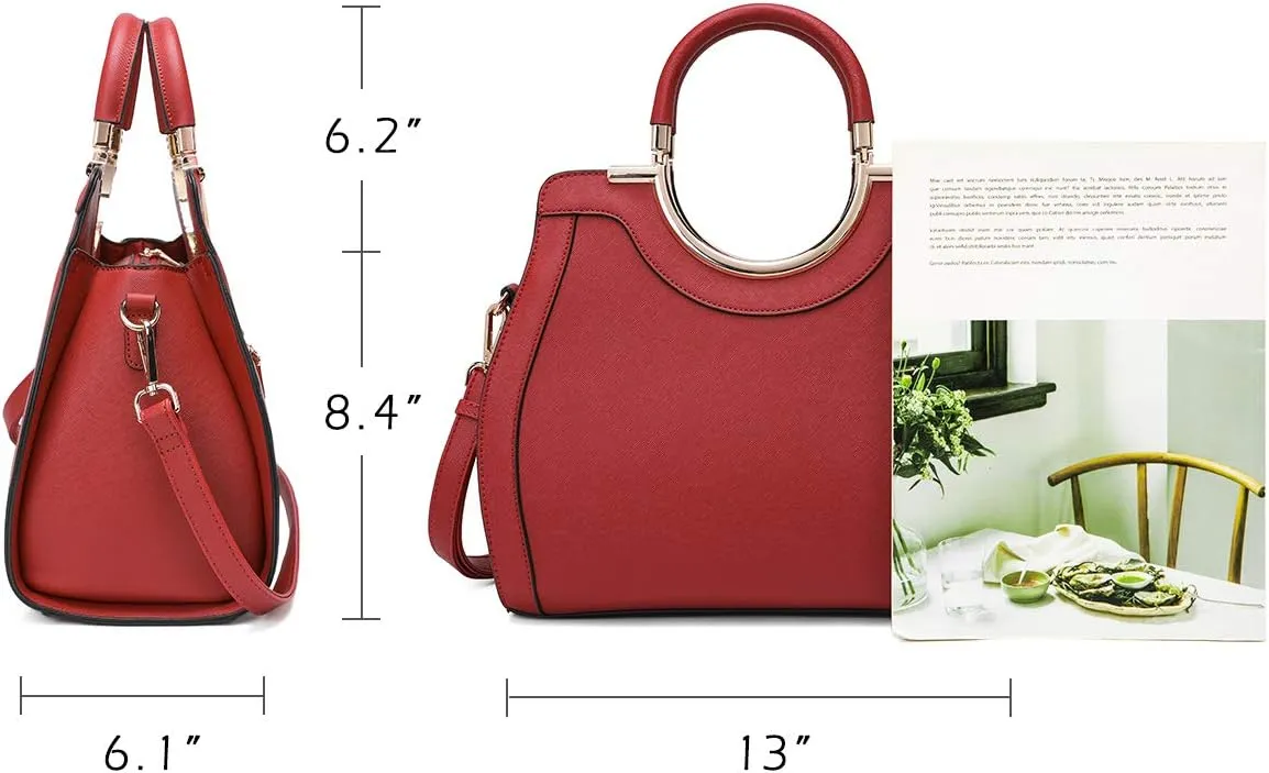 LJOSEIND Womens Handbags Designer Purses Satchel Totes Structured Shoulder Bags