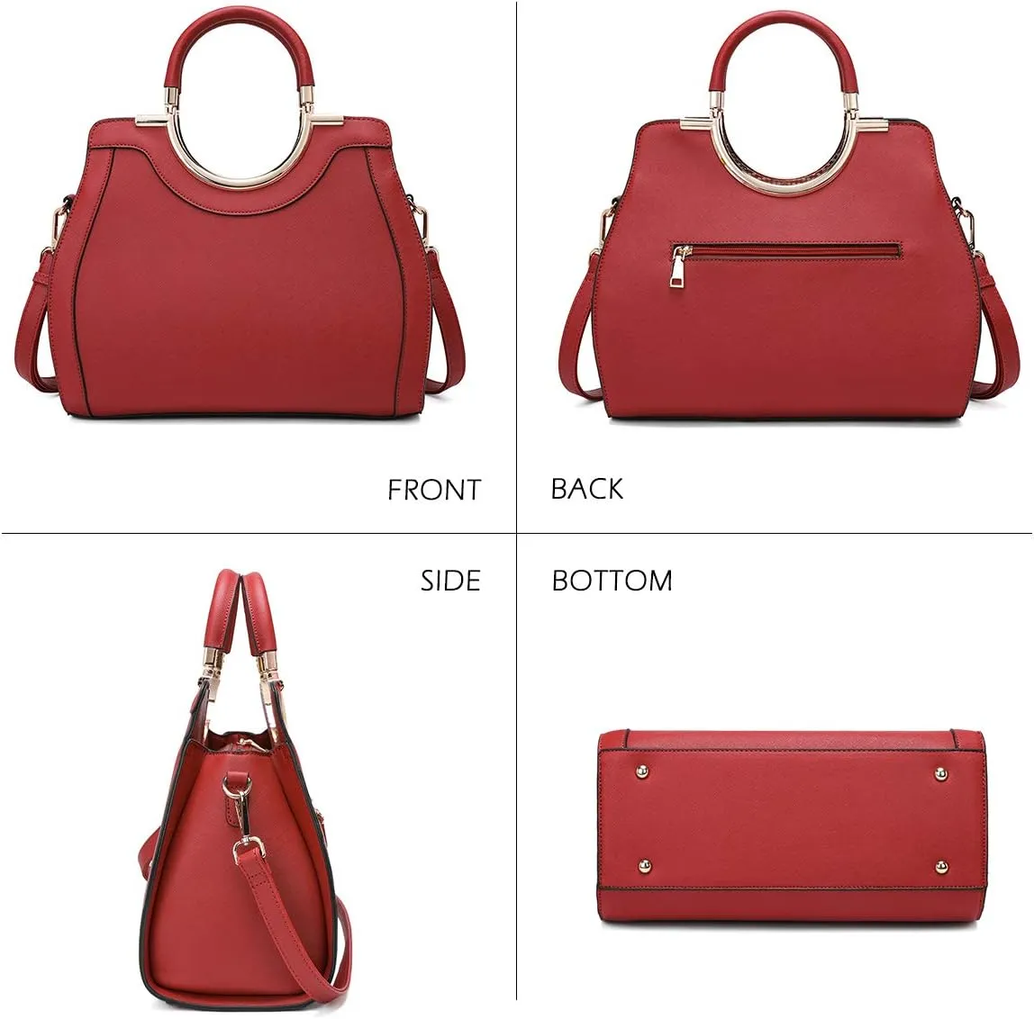 LJOSEIND Womens Handbags Designer Purses Satchel Totes Structured Shoulder Bags