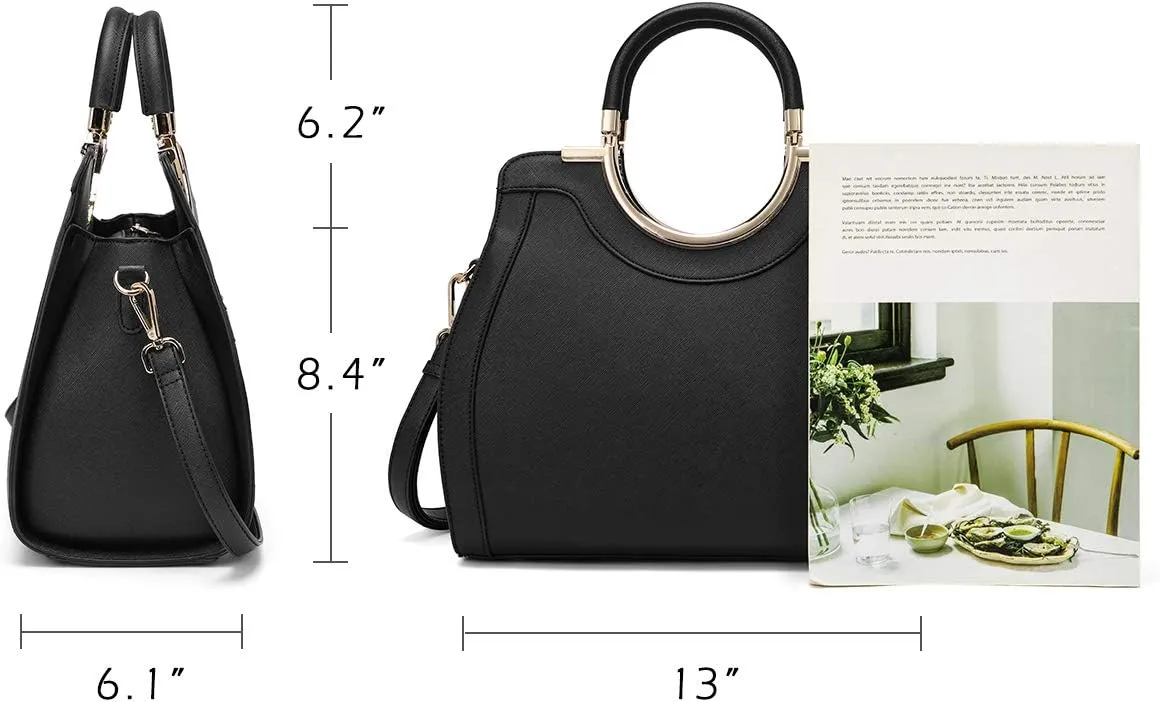 LJOSEIND Womens Handbags Designer Purses Satchel Totes Structured Shoulder Bags