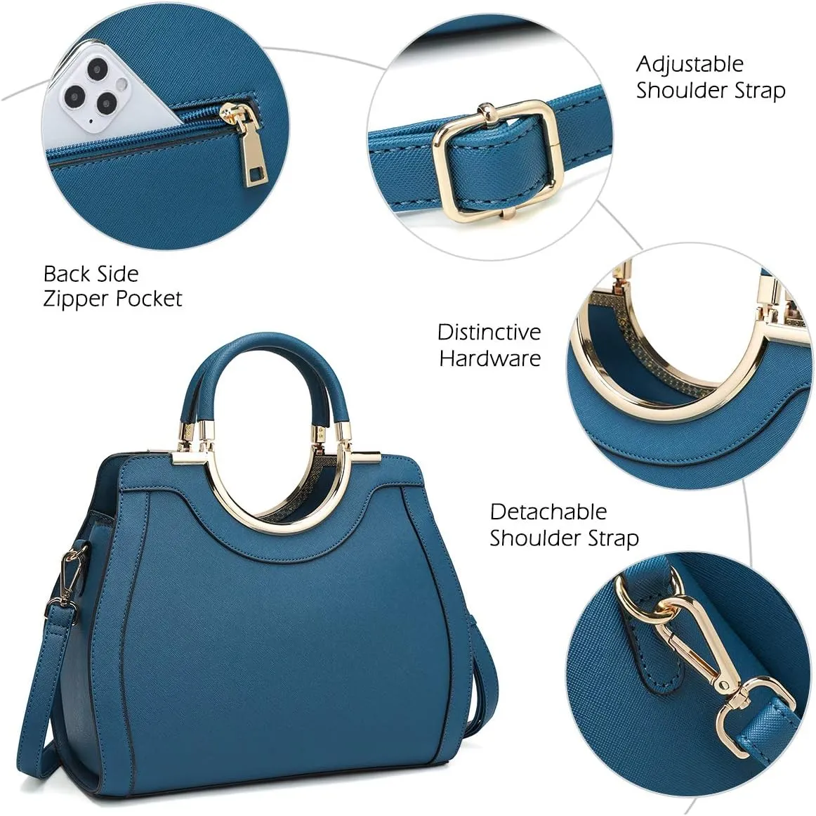LJOSEIND Womens Handbags Designer Purses Satchel Totes Structured Shoulder Bags